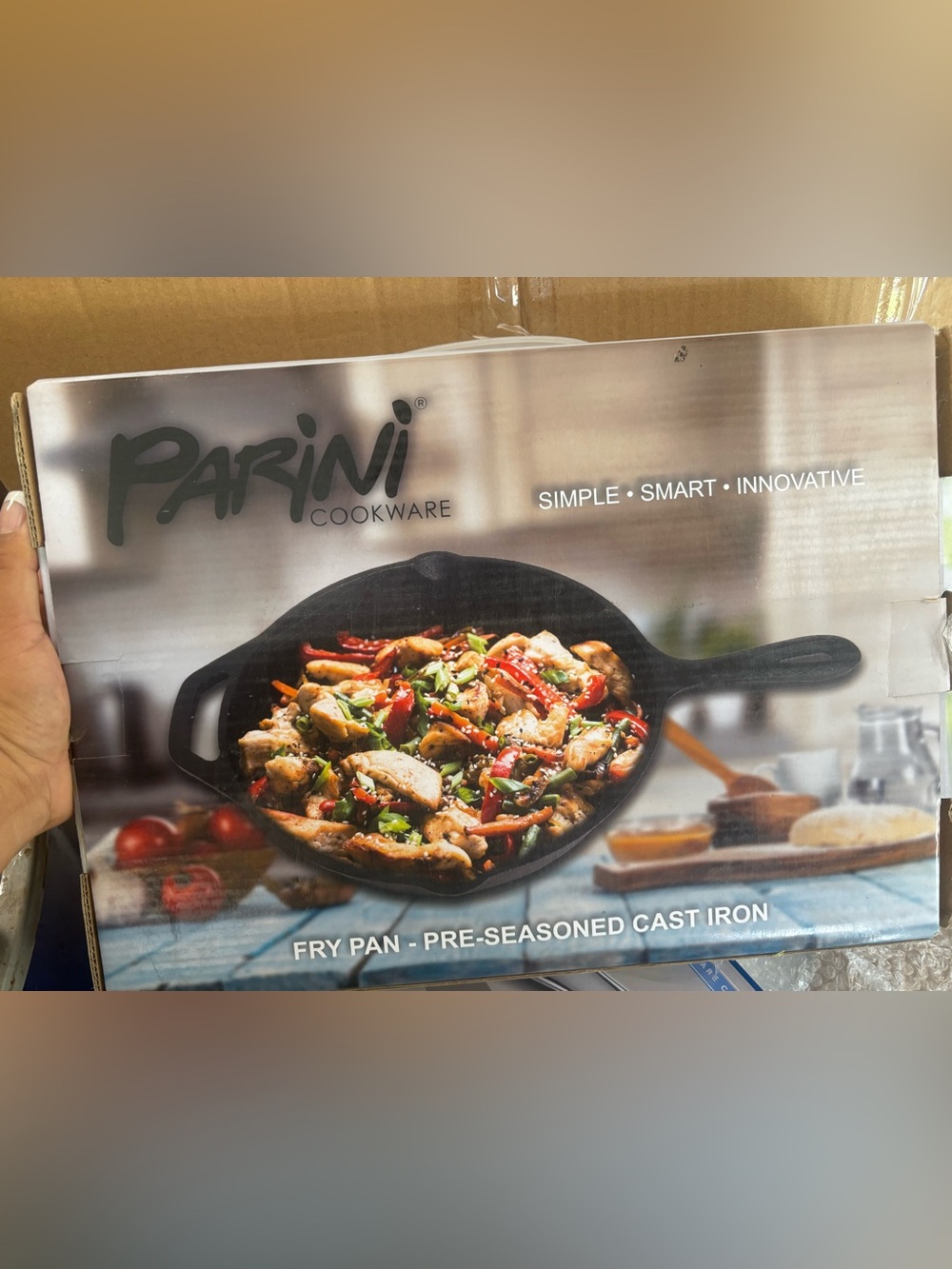 Parini Pre-Seasoned Cast Iron Fry Pan - Black